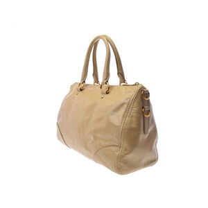 Prada card Pink Tan handbag leather Beige